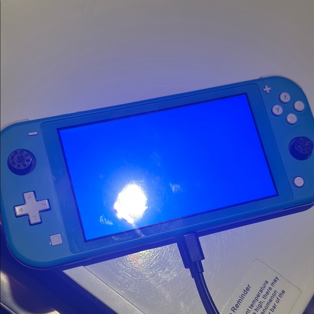Nintendo Switch Lite Blue Handheld Console turquoise as is blue screen